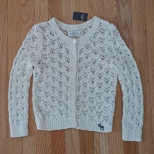 NWT Vintage Women Abercrombie & Fitch A&F Y2K Open Stitch Cardigan Sweater Slim
